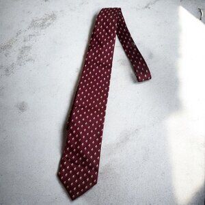 BURBERRY Mens 100% Silk Burgundy Patterned Tie
